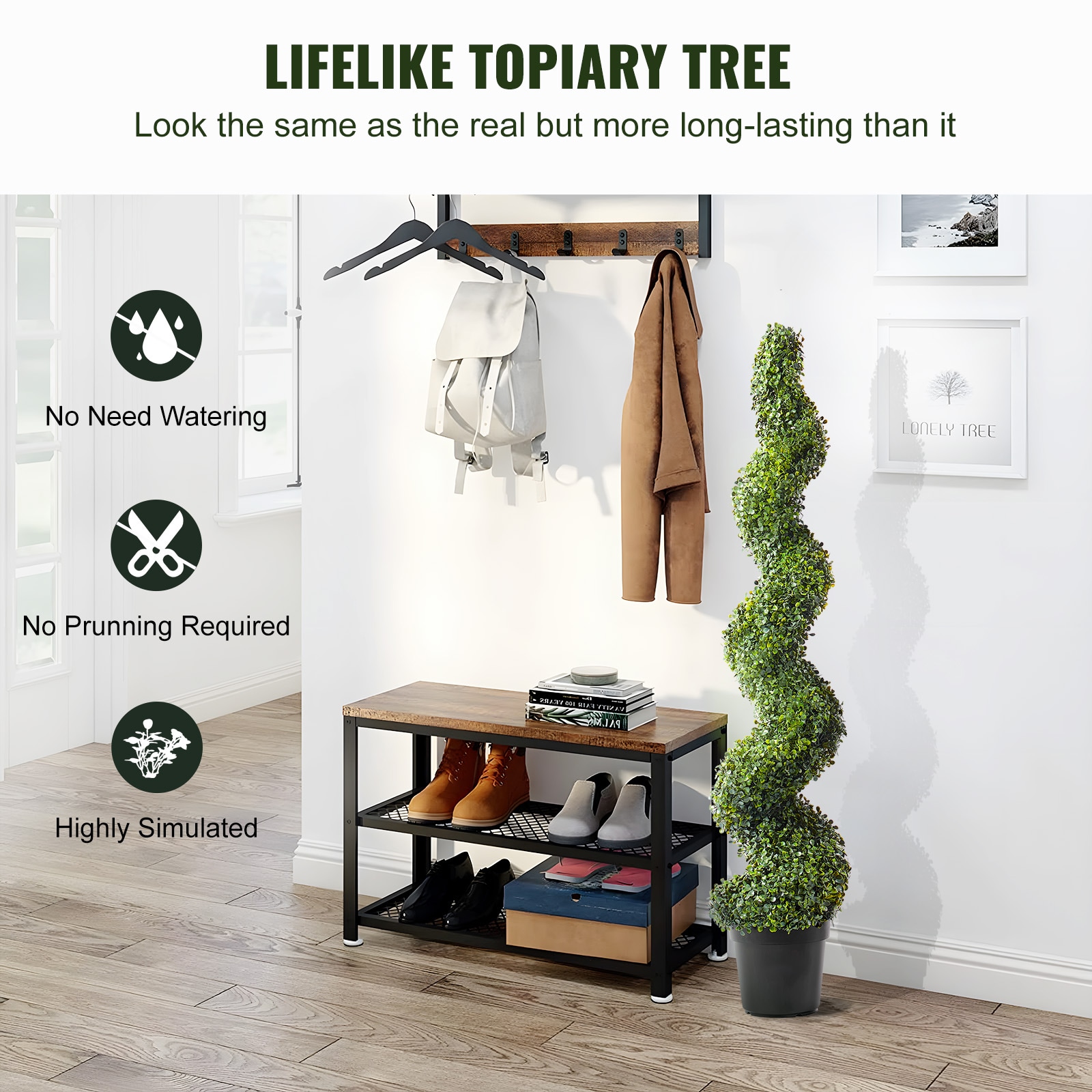 2 Pack 5' Artificial Boxwood Topiary Tree Plant UV Decor In/Outdoor_voghion.com